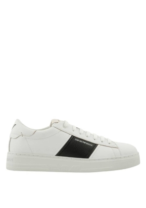 Emporio Armani Leather Sneakers With Logo Detail
