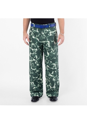 Burberry Rose Print Cotton Trousers
