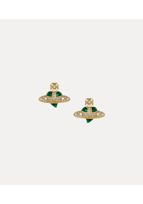 Vivienne Westwood New Diamante Heart Earrings Gold-light-gold-quartz-crystal-indicolite-enamel Gold-light-gold-quartz-crystal-indicolite-enamel Women
