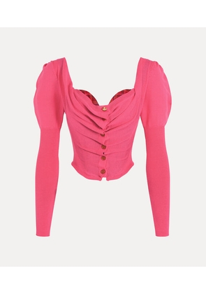 Vivienne Westwood Nana Bea Corset Cardigan Wool Pink 38 Women