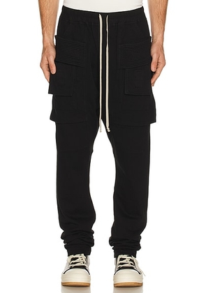 DRKSHDW by Rick Owens Creatch Cargo Drawstring in Black - Black. Size S (also in ).