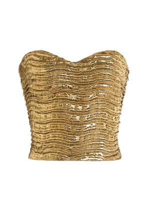 Ulla Johnson Heleen Metallic Cropped Strapless Top - Moda Operandi