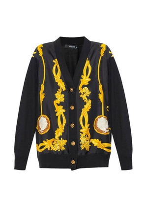 Versace Womens Baroque Printed V-Neck Cardigan