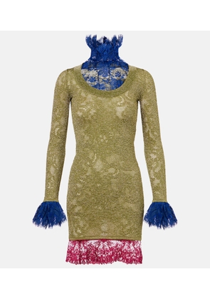 Saint Laurent Lame lace minidress