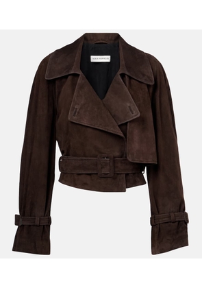 Nour Hammour Hatti cropped suede jacket