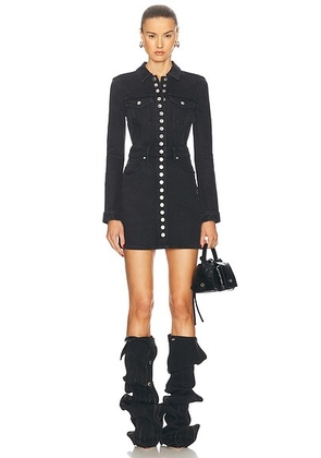 Alexander Wang Snap Front Mini Dress in Washed Black - Black. Size 2 (also in ).