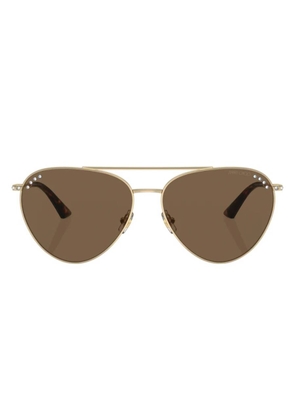 Jimmy Choo Dark Brown Pilot Ladies Sunglasses JC4002B 300673 60