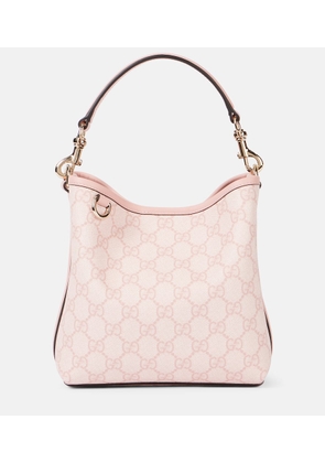 Gucci GG Emblem Mini leather-trimmed bucket bag