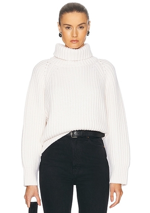 Enza Costa Chunky Turtleneck Sweater in Chalk - Cream. Size S (also in ).