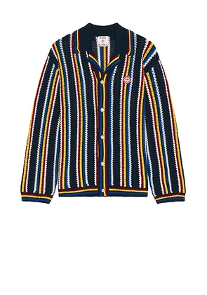 Casablanca Crochet Shacket in Navy - Blue. Size S (also in ).