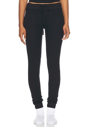Eterne Thermal Drawstring Pant in Black - Black. Size M (also in ).