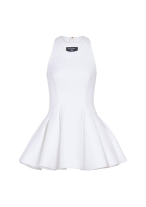 Balmain Sleeveless Flared Pleated Mini Dress, Brand Size 34 ( US Size 2 )