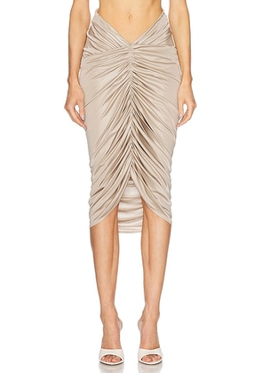 Atlein Ruched Pocket Midi Skirt in Poussiere - Taupe. Size 36 (also in ).