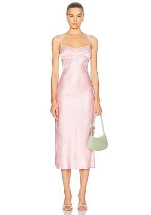 Anna October Beaded Waterlily Midi Dress in Light Pink - Pink. Size S (also in ).
