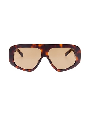 THE ATTICO Milano Sunglasses in T-shell  Yellow Gold  & Brown - Brown. Size all.