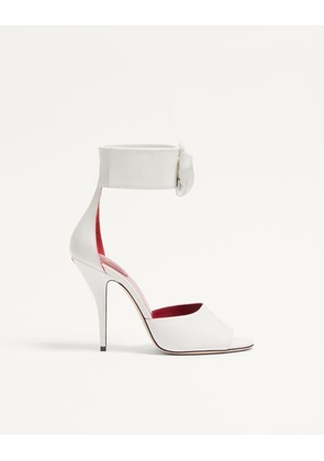 Valentino Garavani Drip Rose Kidskin Sandal With Crystals 105Mm Woman WHITE 35