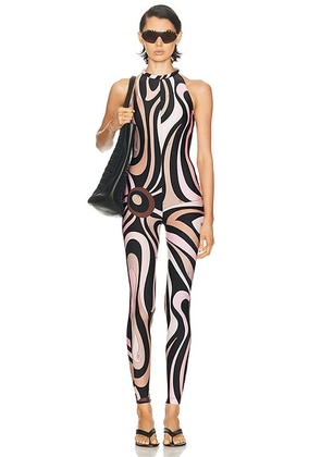 Emilio Pucci Sleeveless Catsuit in Nero & Nude - Pink. Size XS (also in ).