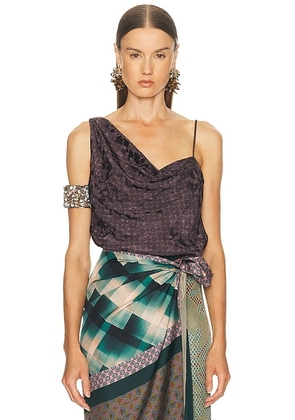 Dries Van Noten Ceyon Top in Brown - Brown. Size 36 (also in ).