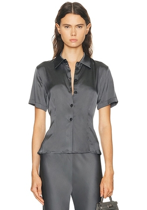 EAVES Groa Cinched Top in Granite - Charcoal. Size L (also in M, S, XL, XS, XXS).