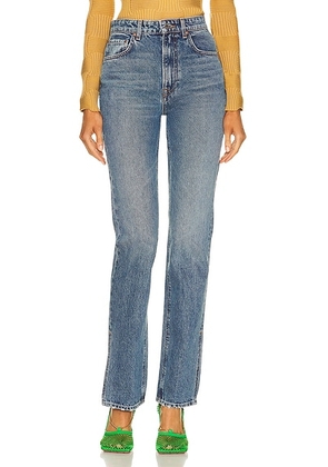 GRLFRND Harlow High Rise Slim Boot with Slit in Divisadero - Denim-Medium. Size 31 (also in ).
