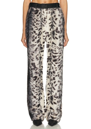 AKNVAS Barberini Fur Pant in Leopard - Black. Size 6 (also in ).