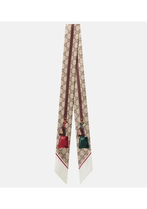 Gucci GG printed silk twill scarf