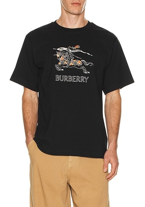 Burberry Ryan Check Tee in Black - Black. Size L (also in M, XL/1X, XXL/2X).