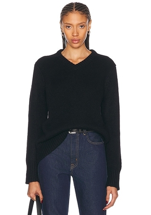Jenni Kayne Cashmere Kate V-Neck Sweater in Black - Black. Size S (also in ).
