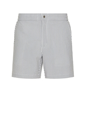 SIMKHAI Swim Trunks in Midnight Stripe - Grey. Size S (also in ).