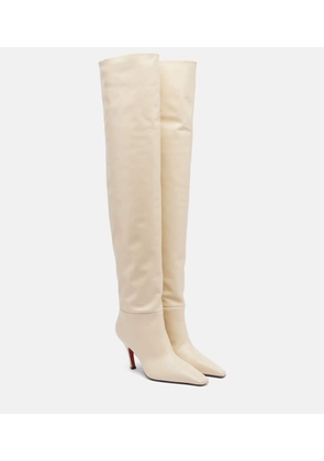 Amina Muaddi Jamie 80 leather over-the-knee boots