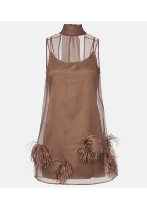 Staud Albee feather-trimmed minidress