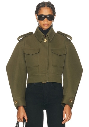 Givenchy Cropped Utility Jacket in Khaki - Army. Size 40 (also in ).