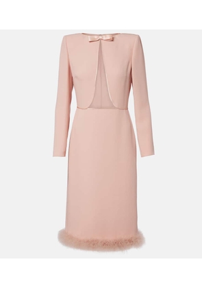 Valentino Cady Couture feather-trimmed midi dress