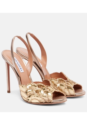 Aquazzura Ce Soir 105 embellished slingback sandals