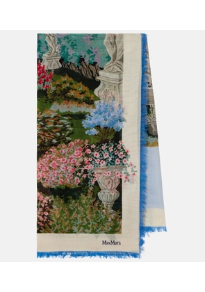Max Mara Camice printed wool and silk scarf