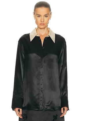 Jil Sander Relaxed Fit Long Sleeve Shirt in Black - Black. Size 38 (also in ).