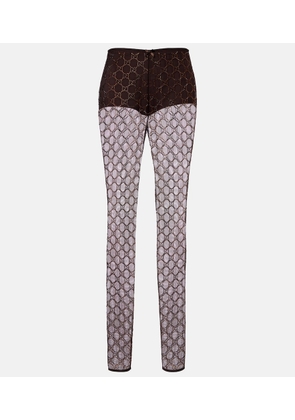 Gucci GG Crystal tulle leggings