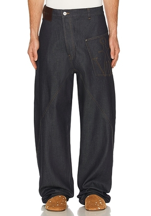 JW Anderson Twisted Workwear Jeans in Indigo - Blue. Size 30 (also in 32, 34).