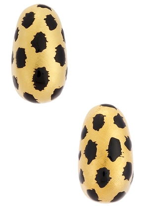 JACQUEMUS Les Boucles Curvo in Gold & Black - Metallic Gold. Size all.