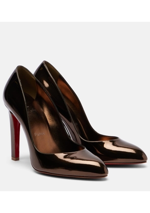 Christian Louboutin Fannylove 100 metallic leather pumps