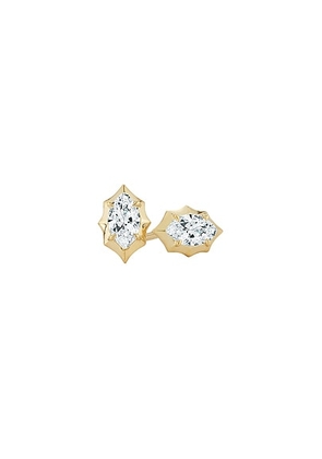 Jade Trau Maverick Marquise Shaped Stud Earrings in 18k Gold - Metallic Gold. Size all.