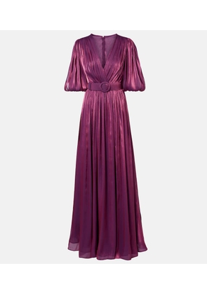 Costarellos Brennie belted georgette gown