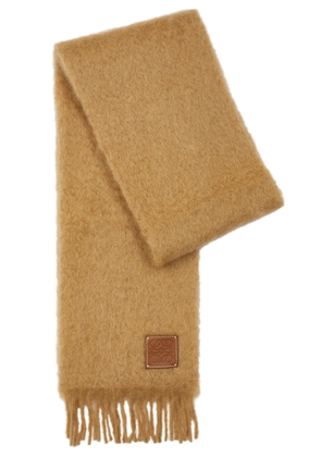 Loewe Mohair-blend Scarf - Camel - One Size