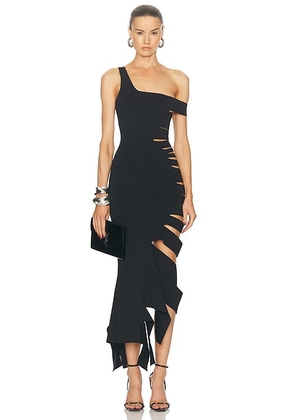 Mugler Cut Out Midi Dress in Black - Black. Size M (also in XL, XS).