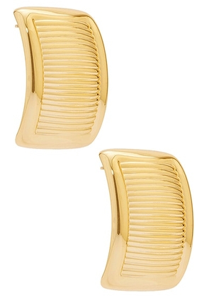 MEGA Planche Earrings in 14k Gold Plated - Metallic Gold. Size all.