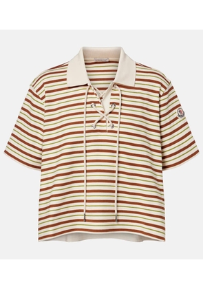 Moncler Striped cotton jersey polo shirt