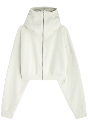 Entire Studios Cropped Hooded Cotton Sweatshirt - Cream - XL (UK16 /xl)