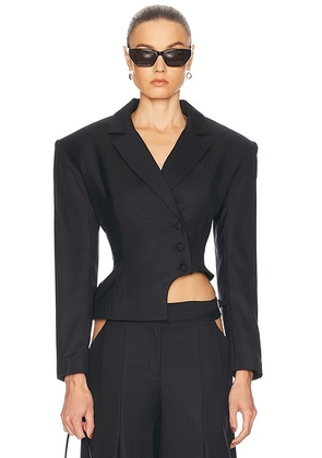 Mimchik Cut Out Blazer in Black - Black. Size 2 (also in ).