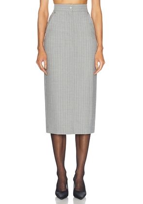 Moschino Jeans Midi Skirt in Multi Grey - Grey. Size 38 (also in ).