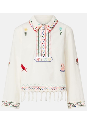 Rixo Ludmilla embroidered cotton top